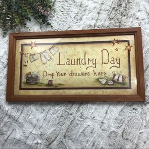Laundry Day, Drop Your Drawers Here Wall Art Home Decor Rustic Farmhouse Country